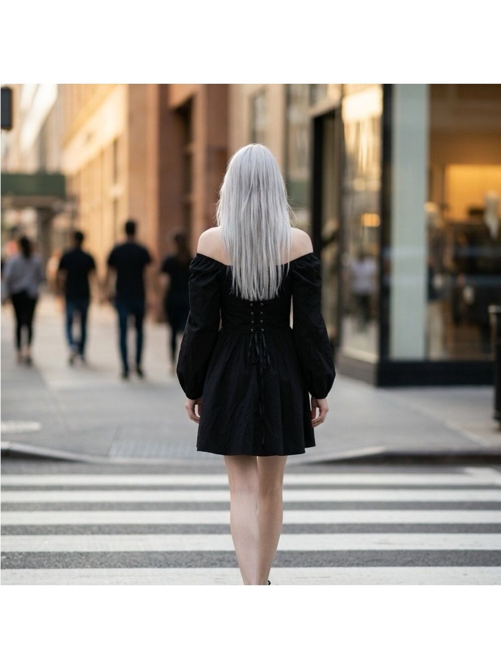 Elegant Black Long Sleeve Dress - Picture 3 of 6